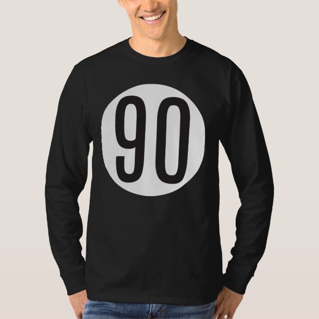 90 schwarz/Weiß T-Shirt (Vorderseite)