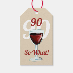 90 so was Funny Zitat Roter Wein 90. Geburtstag Geschenkanhänger