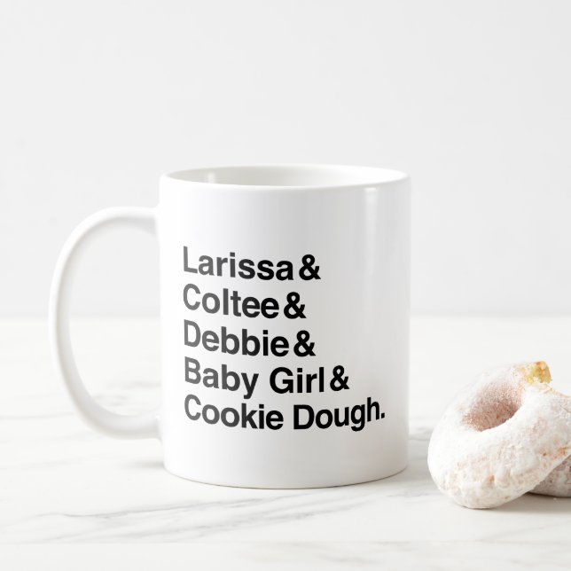 90 TagVerlobte Larissa u. Coltee Etzeichen Kaffeetasse (Mit Donut)