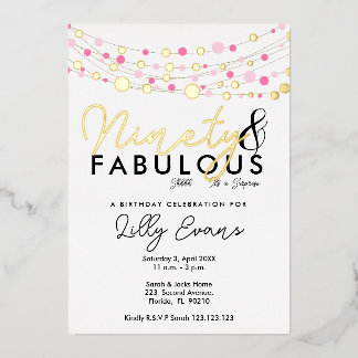 90. Überraschung Geburtstagsparty Einladung elegan