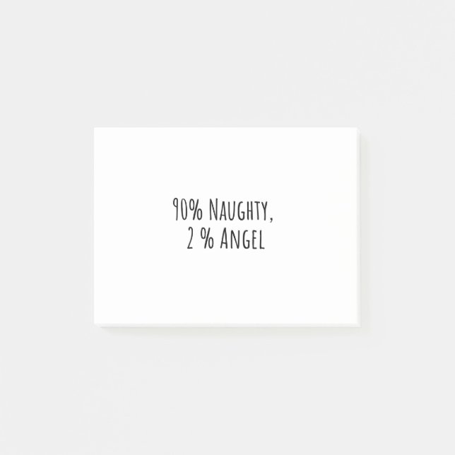 90% Unartig, 2 % Engel Post-it Klebezettel (Vorderseite)