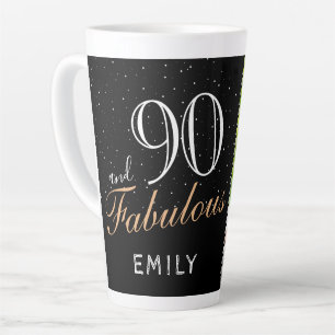 90 und Fabulous Elegant Black 90. Geburtstag Foto Milchtasse