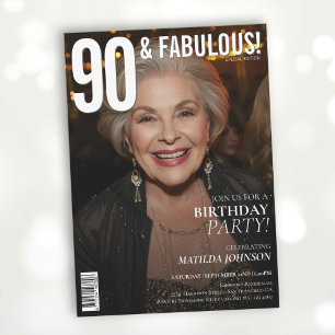 90 und Fabulous Magazine Cover 90. Geburtstag Einladung