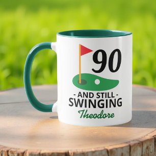 90 und immer noch schwingen, lustige 90. Geburtsta Tasse