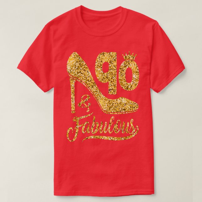90 Years Old Gifts 90 & Fabulous 90th Birthday cro T-Shirt (Design vorne)