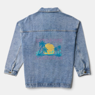 90er Art Vaporwave Beach Palmen Sonnenuntergang tr Jeansjacke