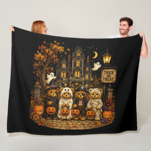 90er Bären Halloween Süßigkeiten oder Saures Vinta Fleecedecke