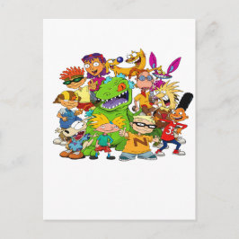 90er-Cartoon-Mashup-T-Shirt  Postkarte