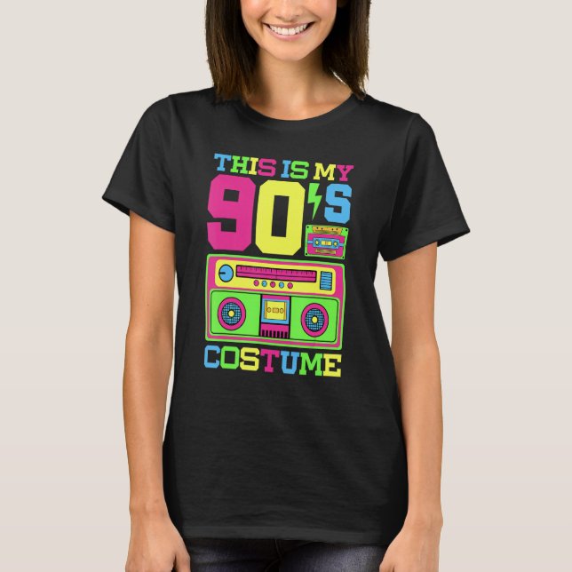 90er Costume 1990er Theme Party Neunties Stile Fas T-Shirt (Vorderseite)