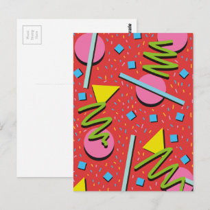 90er-Formen-Muster Postkarte