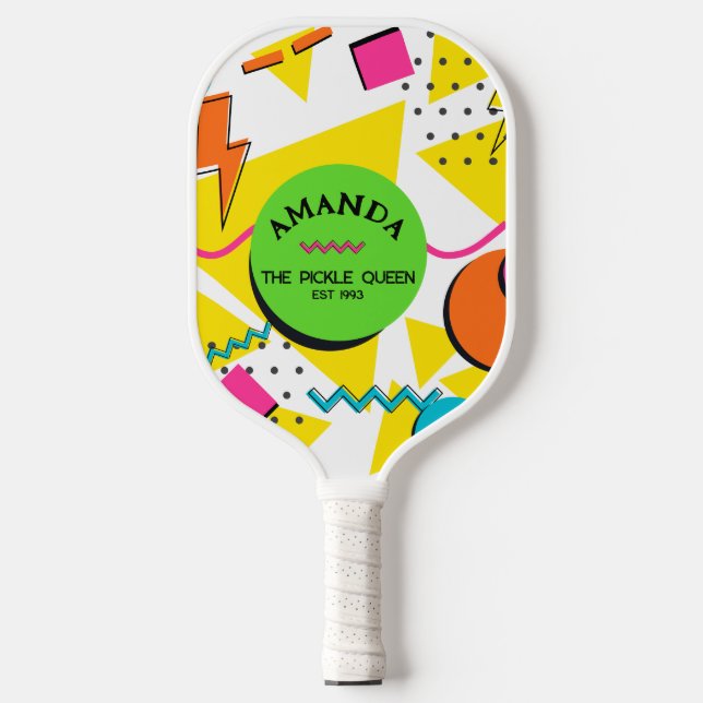 90er-Formen, Retro Personalisiert Pickleball Schläger (Vorderseite)
