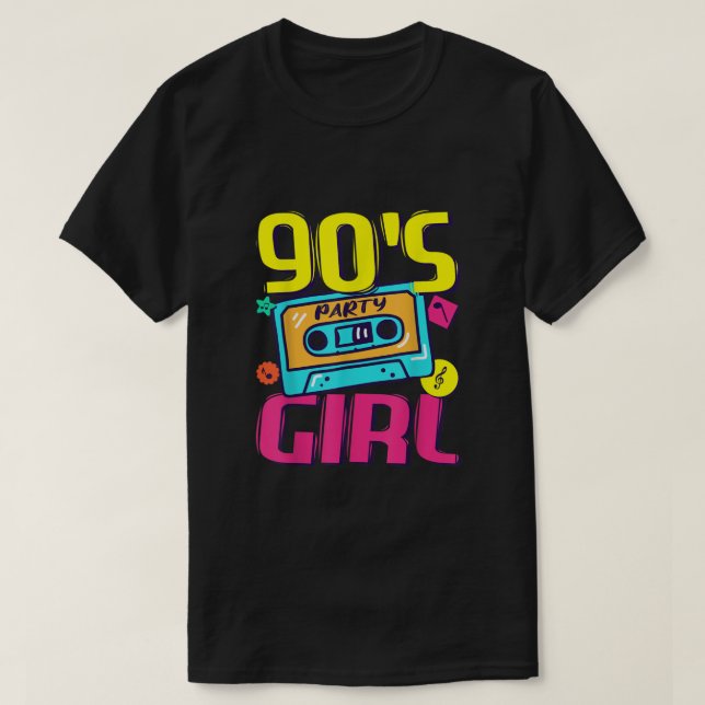 90er Girls Outfit 90er Party Girl Costume 1990er F T-Shirt (Design vorne)