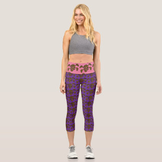 90er Goth Rockabilly Totenkopf und Piratenflagge P Capri Leggings
