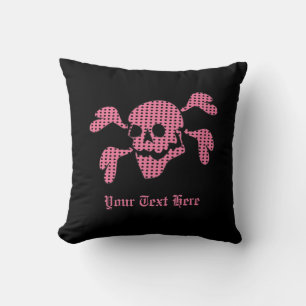 90er Goth Rockabilly Totenkopf und Piratenkreuz Pu Kissen