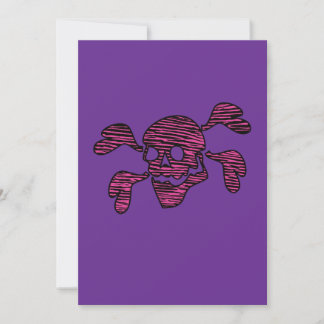 90er Gothic Rockabilly Totenkopf und Piratenflagge Einladung