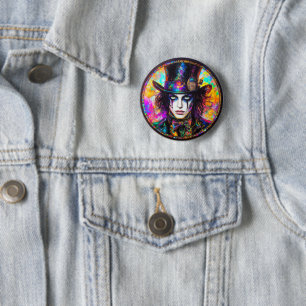 90er Gothic Steampunk Mad Hatter Button