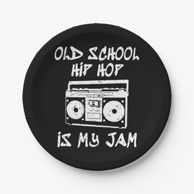 90er Hip Hop Old School Boombox Music Lover Pappteller (Vorderseite)