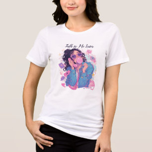 90er-Jahre-Ästhetik Retro-Telefon-Mädchen Tri-Blend Shirt