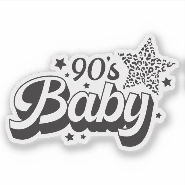 90er Jahre Baby Custom-Cut Vinyl Aufkleber (Vorderseite)