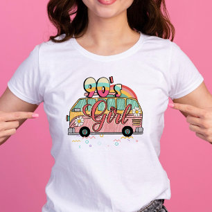90er Jahre Girl Hippie Camper Retro Groovy T-Shirt