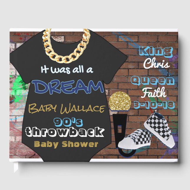 90er Jahre Hip Hop BOY Baby Shower Custom Gästebuc Gästebuch (Vorderseite)