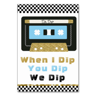 90er Jahre Hip Hop BOY Baby Shower Dip-Zeichen Tischnummer