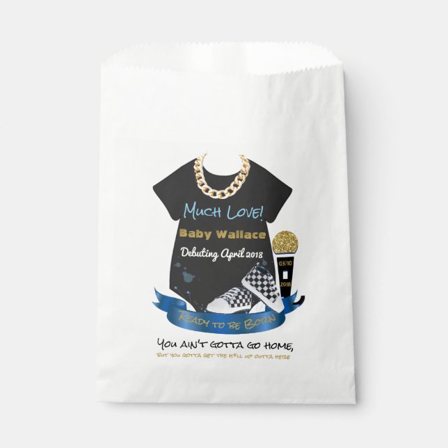 90er Jahre Hip Hop Prince Baby Shower Gastgeschenk Geschenktütchen (Vorderseite)