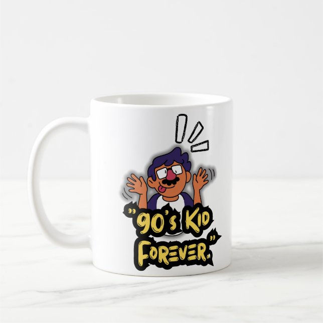 90er Jahre Kid Forever - Nostalgie Cartoon Edition Kaffeetasse (Links)
