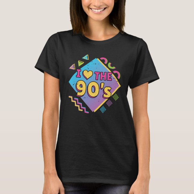 90er Jahre Liebe Die 90er Jahre Nostalgie Retro Fr T-Shirt (Vorderseite)