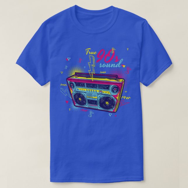 90er-Jahre Music Ghetto Blaster Nostalgie T-Shirt (Design vorne)