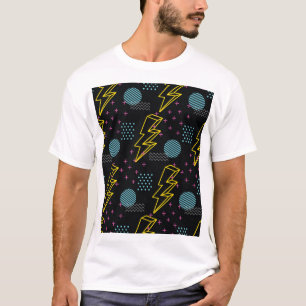 90er-Jahre-Stil: farbenfrohes abstraktes Muster T-Shirt