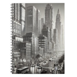 90er Jahre Stil Schwarz-Weiß-Edelstahl Notizblock