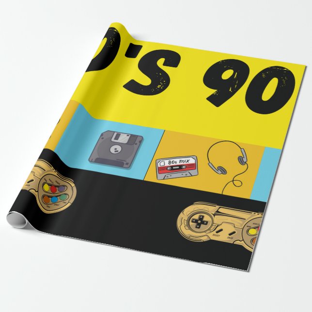 90er-Jahre-Wrapping Paper Geschenkpapier (Ungerollt)