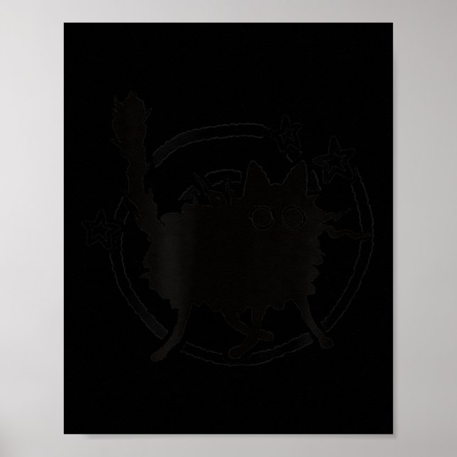 90er Jahre Y2k Funny Beängstigend Tomcat Cat wird  Poster (Vorne)