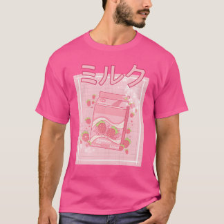 90er japanische aii Erdbeermilchshake-Karton Retro T-Shirt