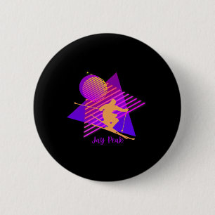 90er Jay Peak Vermont Skifahrer Button