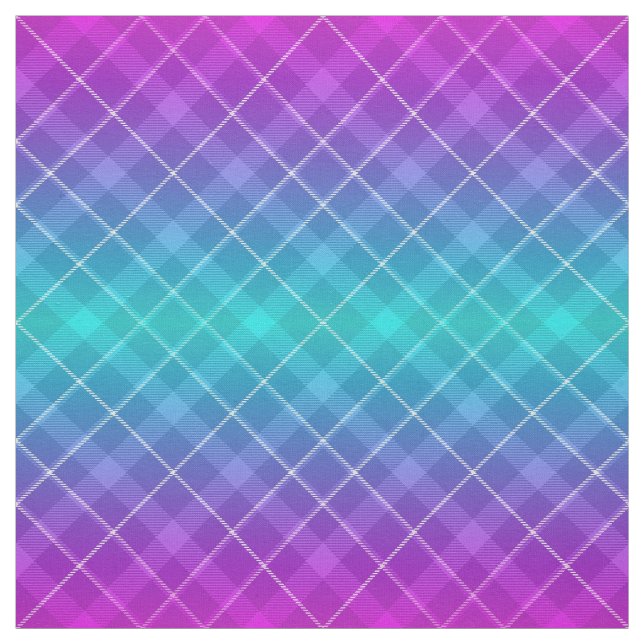 90er Kariertes Muster Girly Pink Lila Ombre Stoff (Muster)