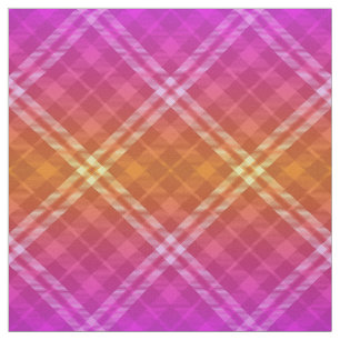 90er Kariertes Muster Girly Pink Yellow Ombre Stoff