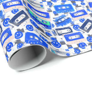 90er Kassetten & Smiley Geschenkpapier - Invertier