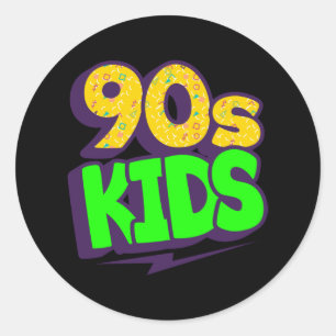90er Kinder 1990 Vintage 90er Liebhaber 90er Kostü Runder Aufkleber