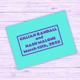 90er Lila auf Aquamariner Hochzeit Gästebuch