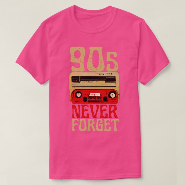 90er nie vergessen Retro Cassette 1 T-Shirt (Design vorne)
