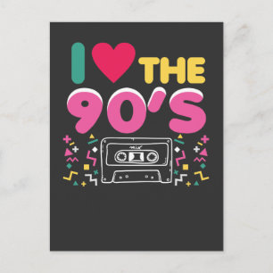90er Outfit I Liebe Retro Oldschool der 90er Jahre Postkarte