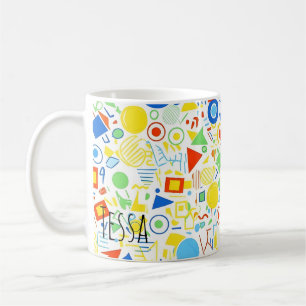 90er Retro Farbige Memphis Style Geometrisches Mus Kaffeetasse