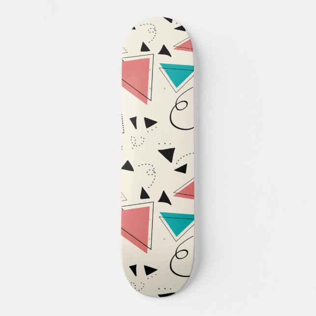 90er Retro-Geometrie-Skateboard Skateboard (Vorderseite)