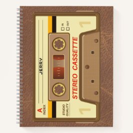 90er Retro-Kassettenband mit Namen Notizbuch