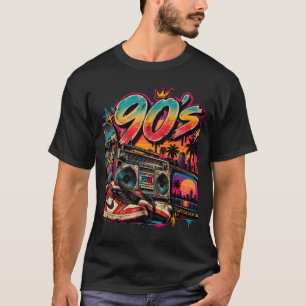 90er Retro Vintage Musik Kassetten Boombox Herren T-Shirt