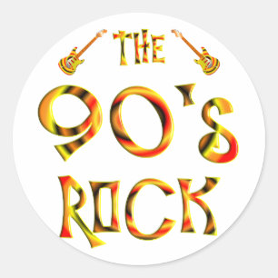 90er Rock Runder Aufkleber