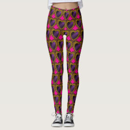 90er Rockabilly Punk Herz Tattoo Stil Muster Leggings