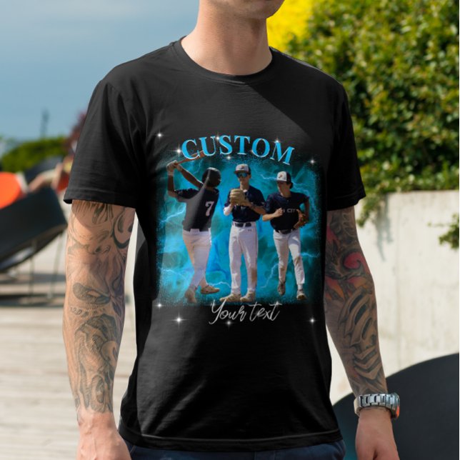 90er Sport Bootleg Rap Custom-Foto T-Shirt (Von Creator hochgeladen)